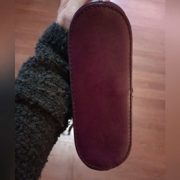 VERA Pelle Italian Leather Handbag Crossbody Burgundy Adjustable Strap - Picture 8 of 11